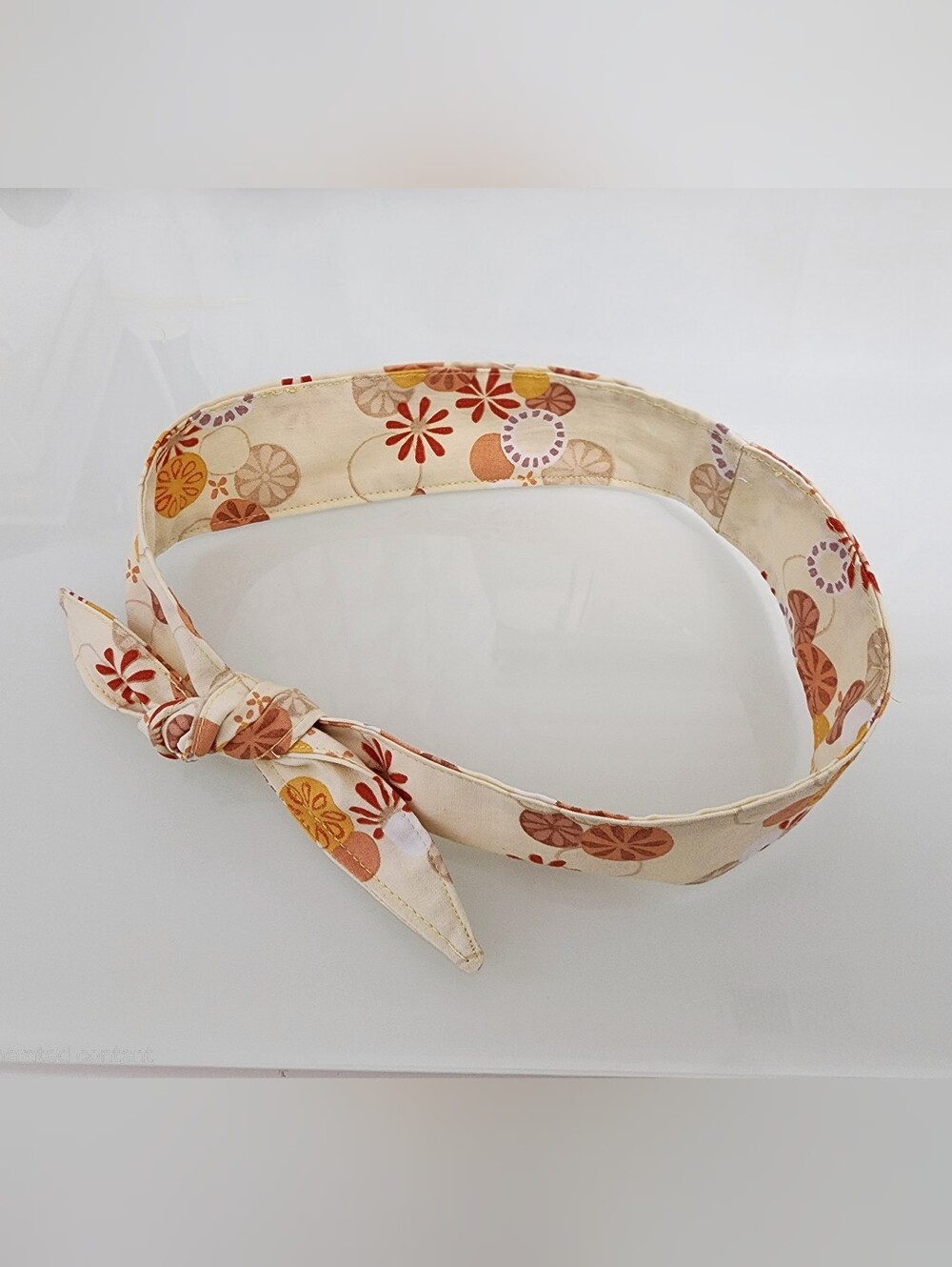 Handmade Retro Vintage Pin-Up Style Cotton Yellow Floral Headband